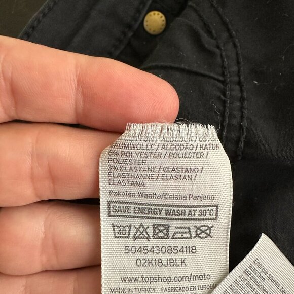 2/$30 Topshop Moto Jamie Jeans High Rise Ankle Skinny Jet Black 26 #9394 - Picture 10 of 12